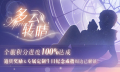 《恋与制作人》多云转晴全服进度100%达成奖励一览