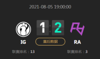 《LOL》2021LPL夏季赛常规赛8月5日IG VS RA比赛视频